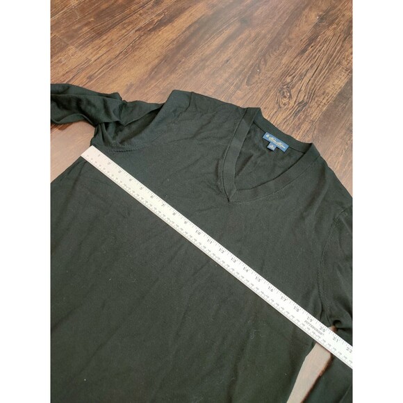 Brooks Brothers Sweater Men's Medium Black Extra Fine Merino Wool V Neck - Picture 5 of 10